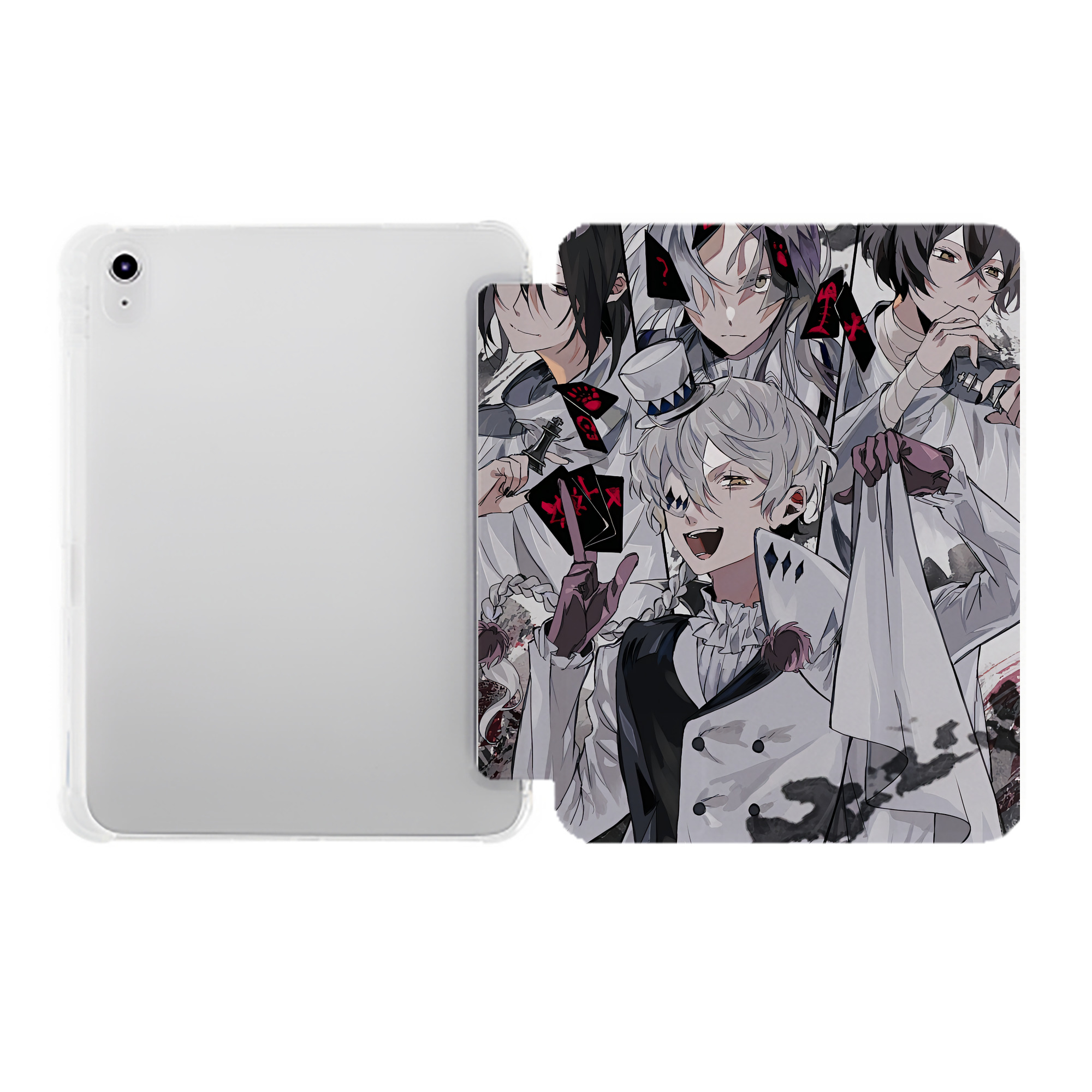 （画像用） 文豪ストレイドッグス Bungo Stray Dogs IPad ケース ペン収納付き 三つ折りスタンド PUレザー×シリコン 対応機種9.5/10.5/10.9インチ